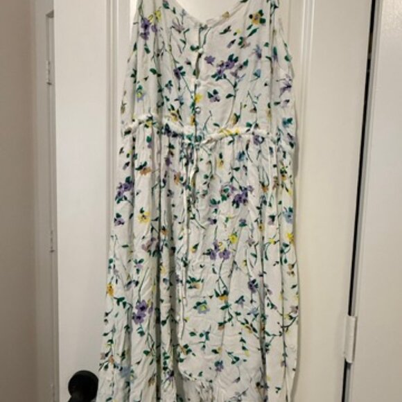 LOFT Floral Tie Waist Midi Dress SIZE 14 - Picture 5 of 6
